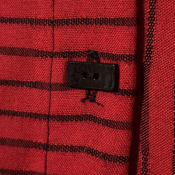 Never Forty Two - Red and Black Striped Collared Button Down - Picture 8 of 12